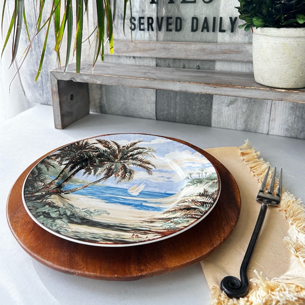 🌴Tropical Paradise Plantation Home Salad/Dessert Plate by Sakura